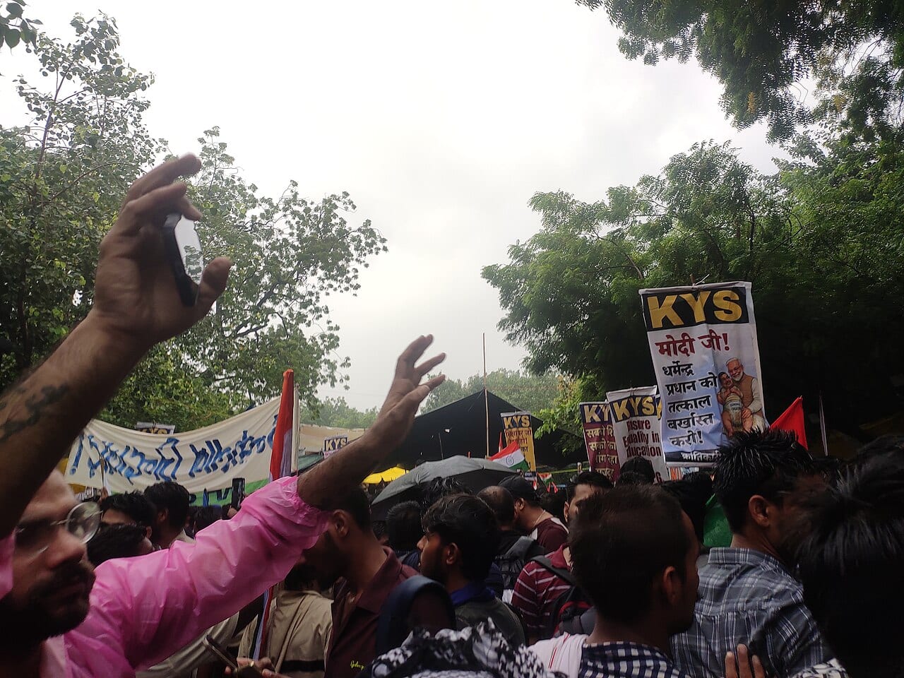 Students protesting at Jantar Mantar, New Delhi, in July 2026 (file photo)