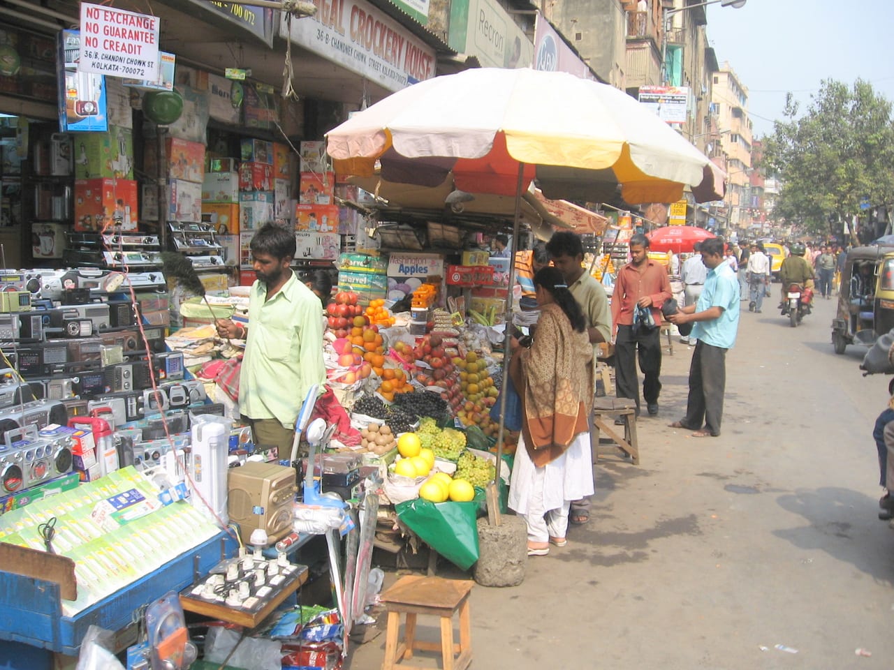 Shops along Chandni Chowk Street, Kolkata