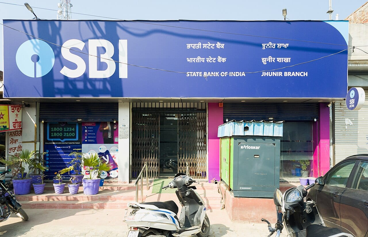A State Bank of India branch in Mansa district, Punjab