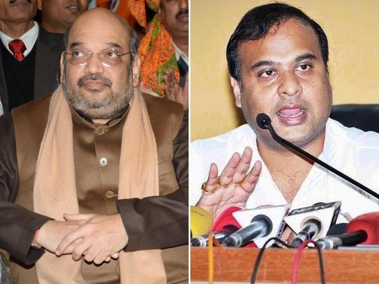 Union Home Minister Amit Shah and Assam Chief Minister Himanta Biswa Sarma (file photos)