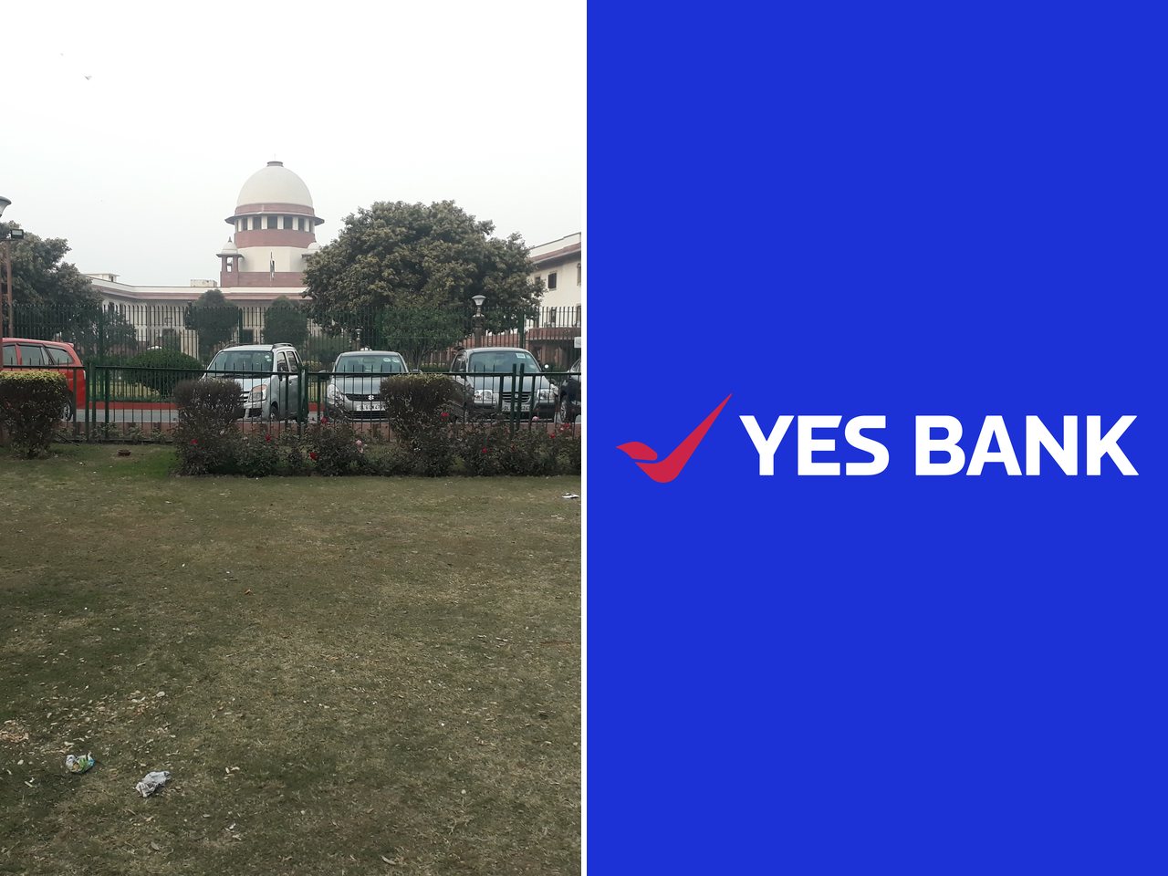 Supreme Court of India building and YES Bank logo (file photos)