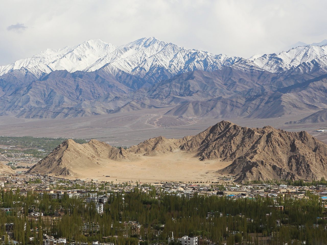 Leh town and the mountains of Ladakh (file photo)