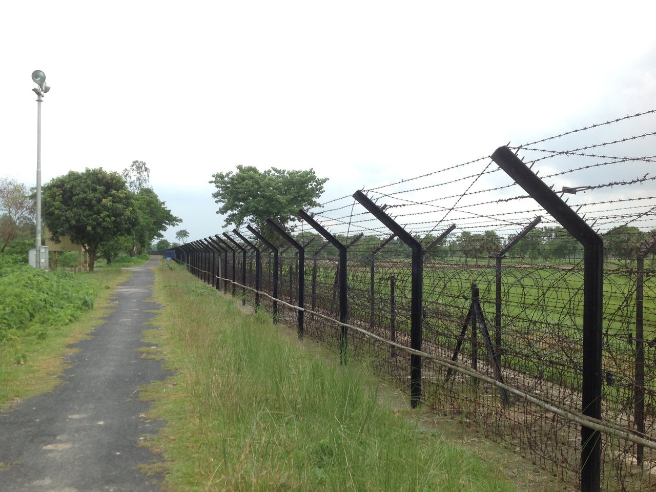 The fenced India-Bangladesh border (file photo)