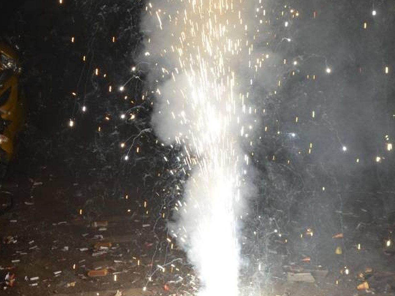 A firecracker burning on the ground during Diwali (file photo)