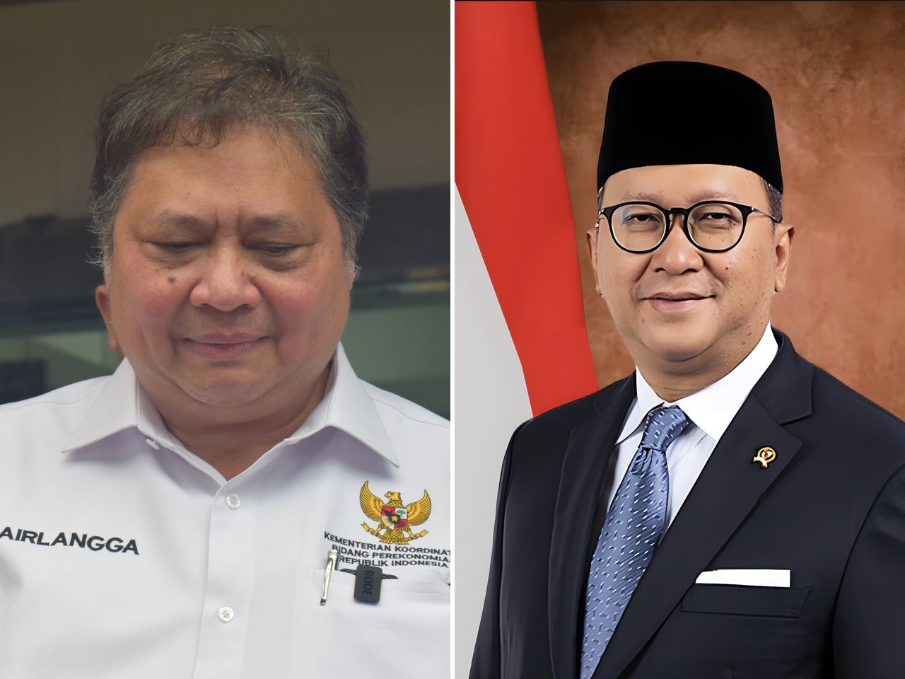 Airlangga Hartarto and Rosan Roeslani (file photos)