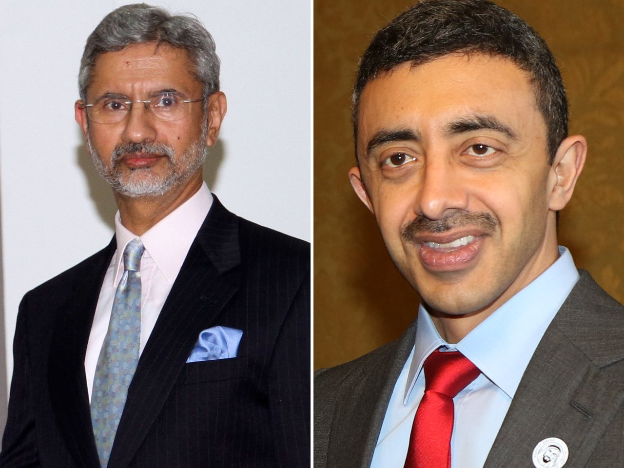 External Affairs Minister S Jaishankar and UAE foreign minister Abdullah bin Zayed (file photos)