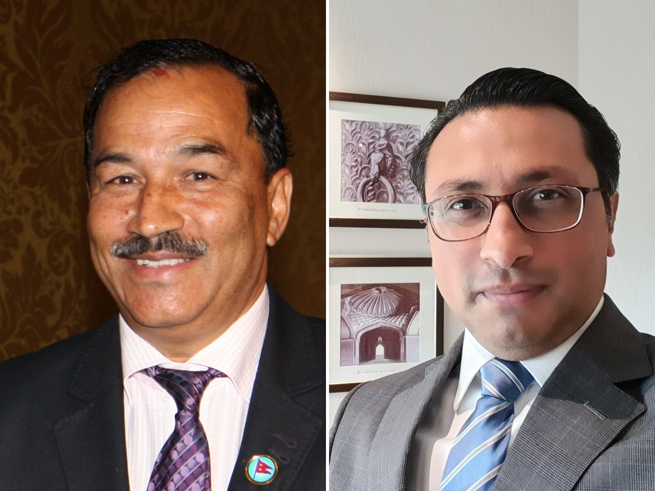 Kamal Thapa and Nepal's Finance Minister Swarnim Wagle (file photos)