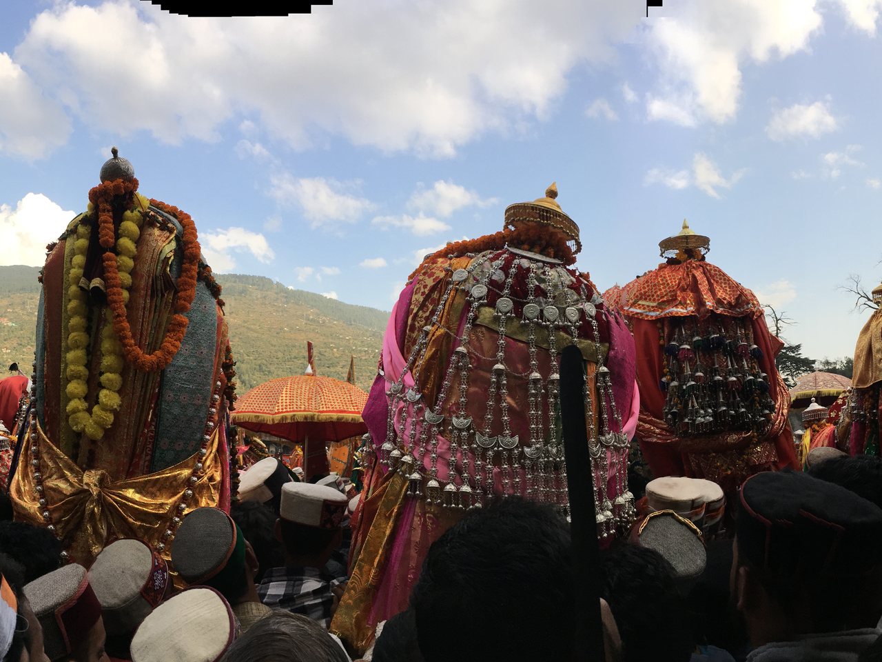 Deities carried in procession during Kullu Dussehra at Dhalpur (file photo)