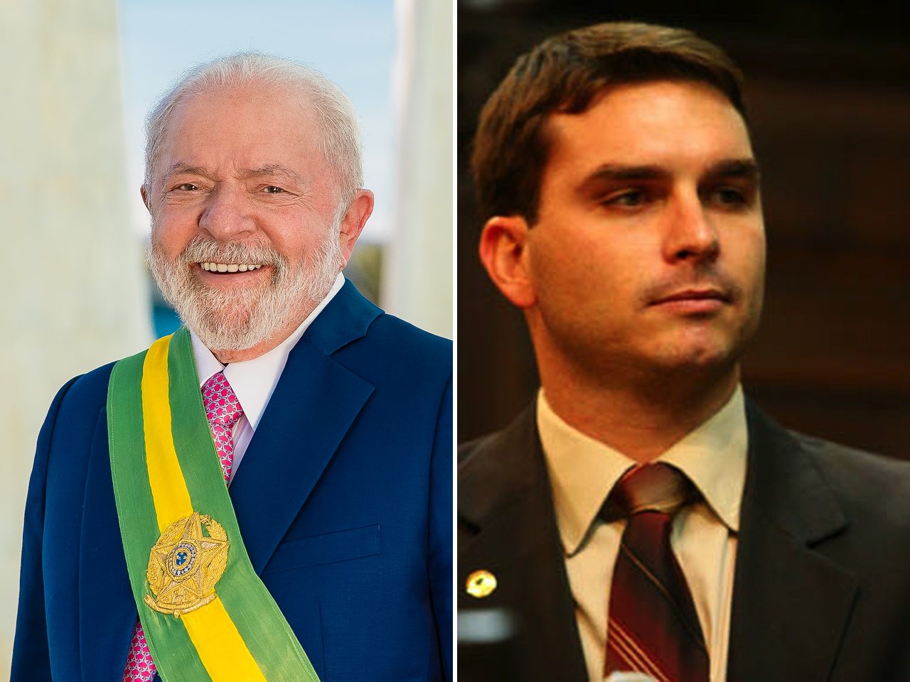 President Luiz Inácio Lula da Silva and Senator Flávio Bolsonaro (file photos)
