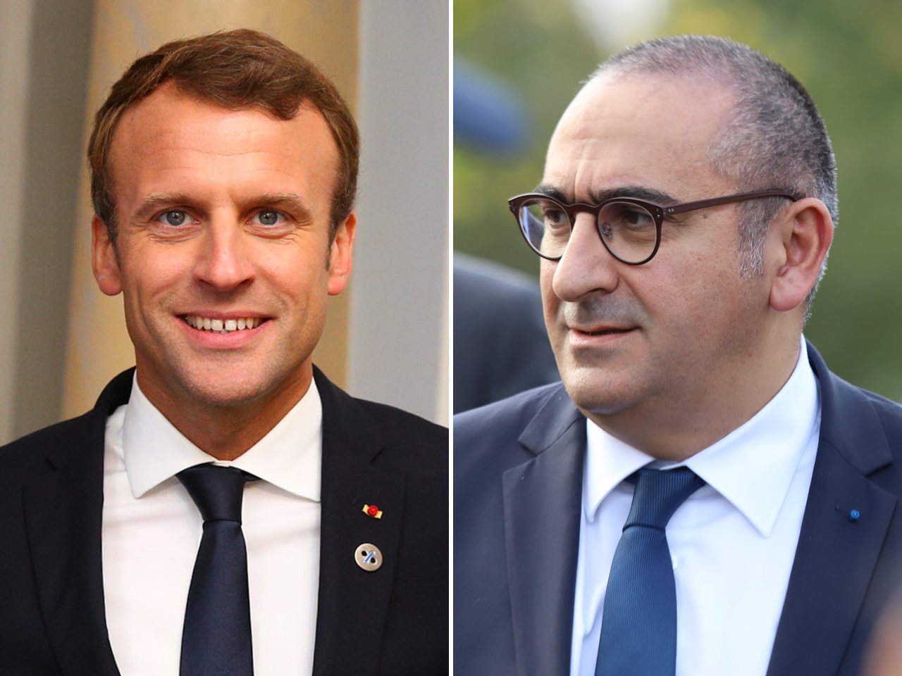 Emmanuel Macron and Laurent Nuñez (file photo)
