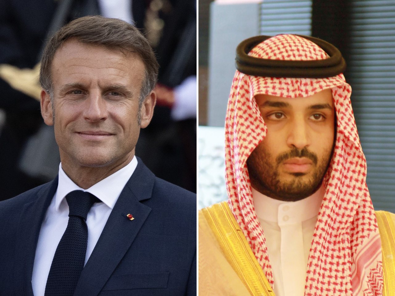 French President Emmanuel Macron and Saudi Crown Prince Mohammed bin Salman (file photos)