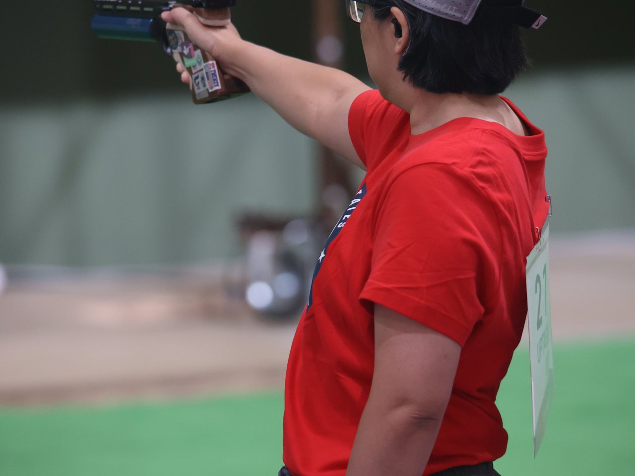 A shooter in a 10m air pistol event (file photo)