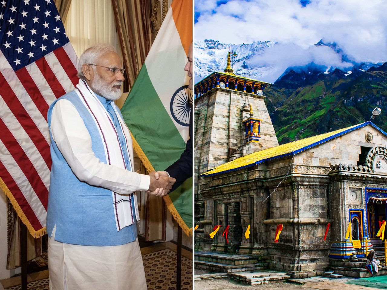 Prime Minister Narendra Modi and the Kedarnath Temple (file photo)