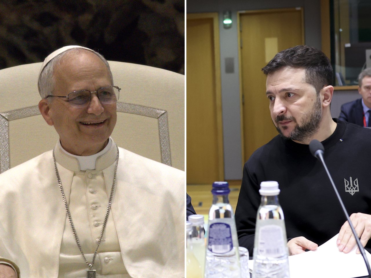 Pope Leo XIV and Ukrainian President Volodymyr Zelenskyy (file photos)