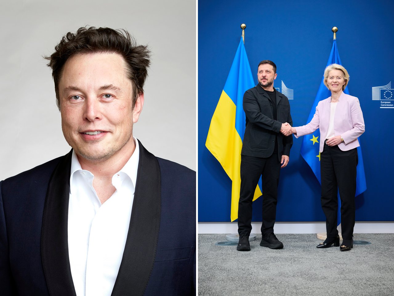 Elon Musk and Volodymyr Zelenskyy (file photo)