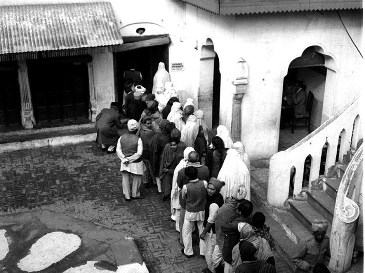 Voters queue outside a polling station in Telangana (file photo)