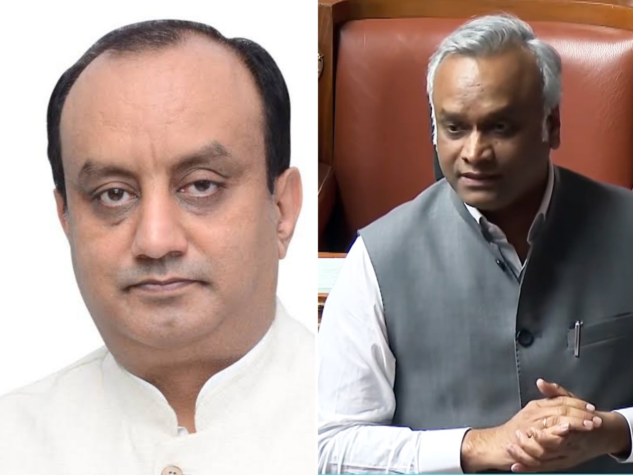 BJP MP Sudhanshu Trivedi and Karnataka minister Priyank Kharge (file photos)