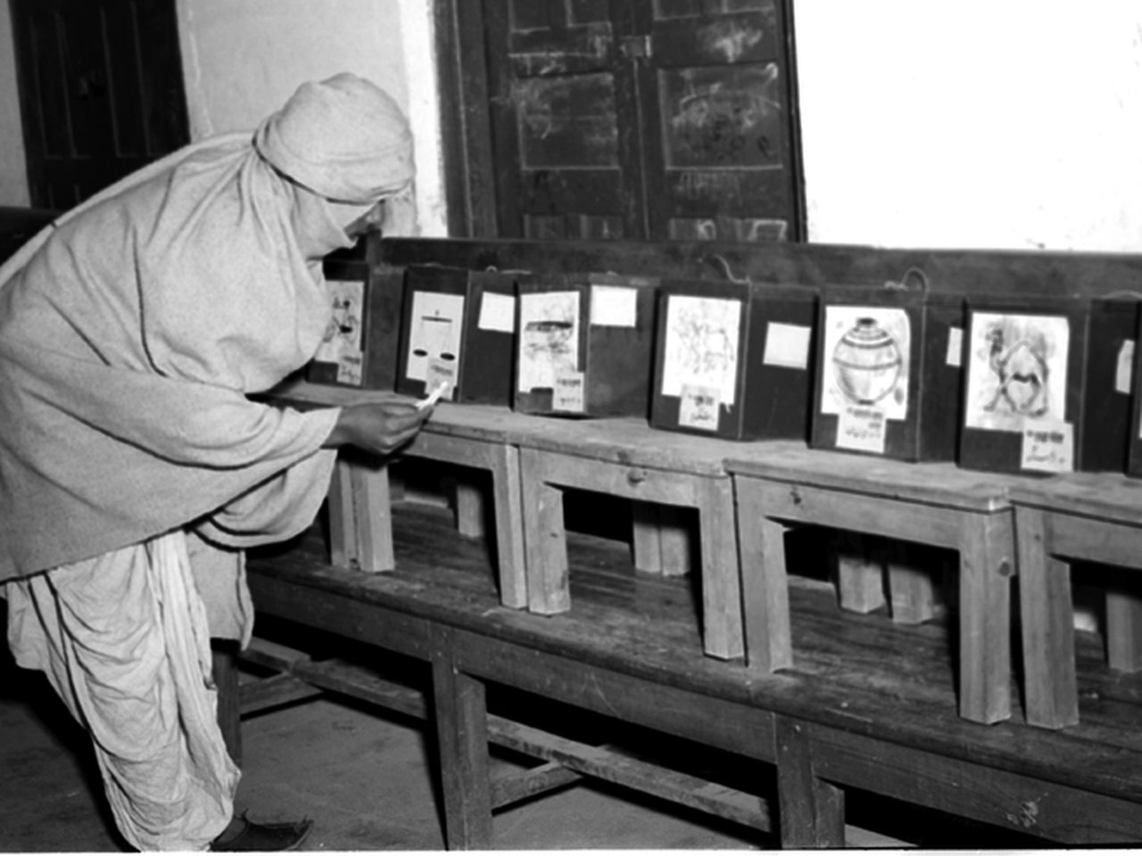 Ballot boxes from an Indian election (file photo)