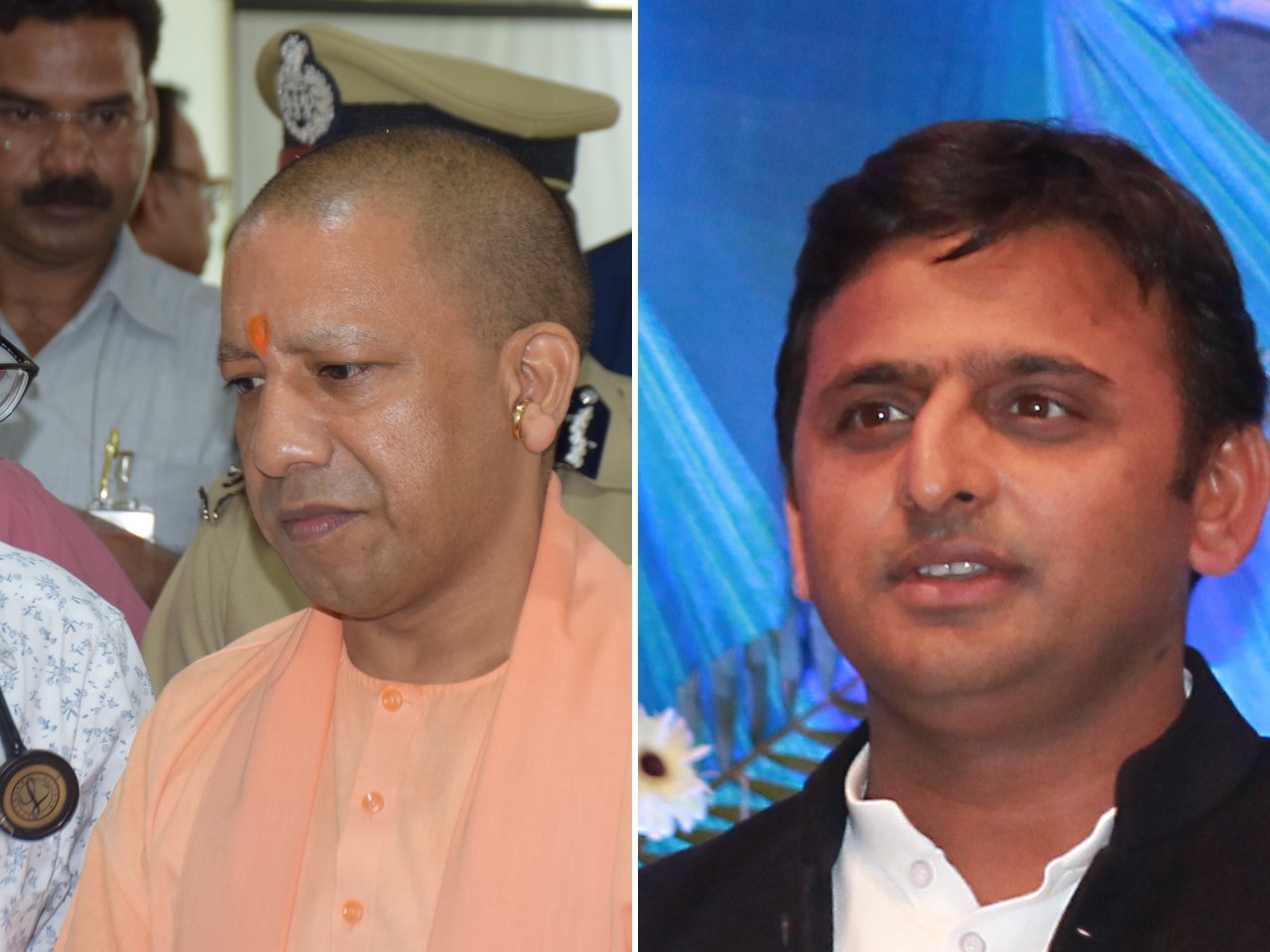 Uttar Pradesh Chief Minister Yogi Adityanath and Samajwadi Party president Akhilesh Yadav (file photos)
