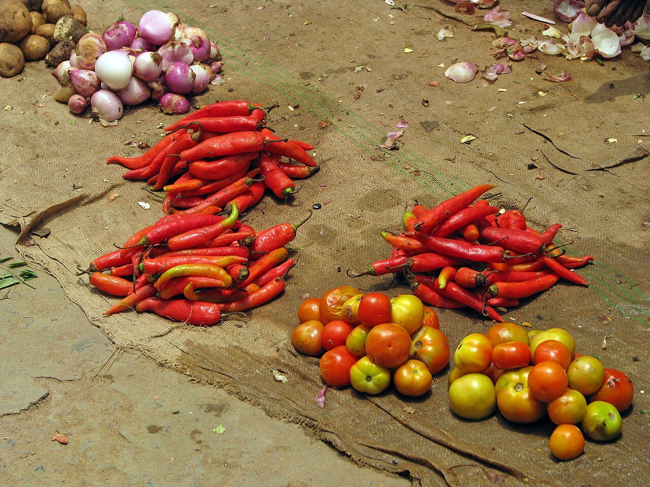 Vegetable stalls at an Indian market