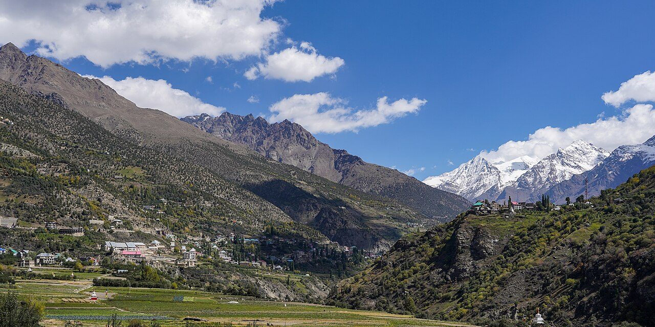 The town of Keylong in the Lahaul valley of Himachal Pradesh